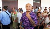  Talalelei Pauga and supporters outside court in Apia  