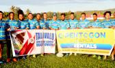 Head coach Tommy Elisara (center) with the athletes that will represent American Samoa as the TALAVALU Rugby Team