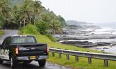 A view of Sliding Rock with a police car in the foreground
