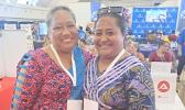 Teachers at tech booth