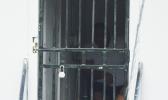 Close up of lock on Temporary Holding Cell door