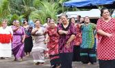Mrs. Mae Reed-Mageo (far left) joins a special dance performance by her Tokelau family members