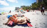 Tourists on Waikiki Beach
