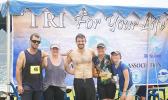 Some of the visitors on island who participated in the TRI for your LIFE triathlon last Saturday at the Utulei Beach. [photo: Ese Malala]
