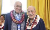 Tui Atua Tupua Tamasese Efi (left) of Samoa, and Fofo I’iga I. F. Sunia