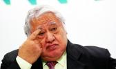 Samoan Prime Minister Tuilaepa Aiono Sailele Malielegaoi gestures during a news conference to mark the end of the Commonwealth Heads of Government Meeting at Marlborough House in London, April 20, 2018. (VOA News) Samoan Prime Minister Tuilaepa Aiono Sailele Malielegaoi