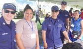 L-R: Lt Quintana, sui saili avanoa, CWO 2 Mendoza, MSgt1 LeCompte ma Tiana Letuu