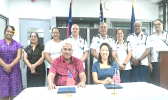 The Samoa Minister of Police, Faualo Harry Schuster and U.S. Chargé d’Affaires Noriko Horiuchi