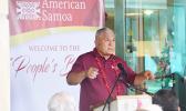 Chairman of the Territorial Bank of American Samoa (TBAS), Utu Abe Malae offered special remarks during the official opening of the new bank on Monday. In his remarks, he corrected figures touted by one of the gubernatorial teams, in the newspaper and on the radio, as one of the reasons TBAS is not a good investment of the people’s money.  [Photo: JL]