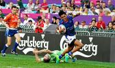 Johnny Vaili scores a 2nd half try for Manu Samoa 