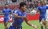 Manu Samoa’s Joe Perez lost control of the ball