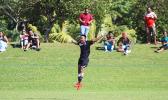 Walter Pati of American Samoa celebrates after scoring the