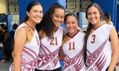 Some of the players of the Tafuna HS Warriors girls’ volleyball team