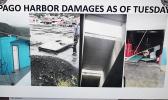 Screen shot from the Port Administration weather update presentation last week Wednesday at the Emergency Operations Center of damages caused to Pago Harbor