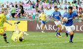 Lafaele Tuliuvaa scores Samoa's second try in Hong Kong against Australia. Australia, the top seed in pool A, narrowly beat Samoa 22-19. Samoa now faces England and Korea on Saturday in their other two pool play matches at the 2017 Cathay Pacific/HSBC Hong Kong Sevens. Lafaele Tuliuvaa scores Samoa's second try in Hong Kong against Australia. Australia, the top seed in pool A, narrowly beat Samoa 22-19. Samoa now faces England and Korea on Saturday in their other two pool play matches at the 2017 Cathay Pacific/HSBC Hong Kong Sevens.