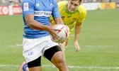 Samoa Toloa scoring under the posts for Samoa's first try in Hong Kong as Samoa lost to Australia 22-19 in the pool play opener on Friday, April 7th at the 2017 Cathay Pacific/HSBC Hong Kong Sevens.   Samoa faces England