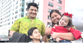 Michael Pese, Tupe Smith, and their children 