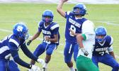 Anthony Feala of the Sharks has proven to be one of the most threatening quarterbacks in the Junior Varsity Division, after a remarkable performance in their 38-point victory against the Lions last Saturday morning. [photo: TG]
