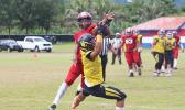 PJ Tufugafale securing a catch against Faga’itua’s Tevita Tevita 