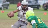 Francisco Mauigoa rolling out to the sidelines