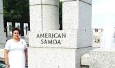 Amata at American Samoa pillar of the WW II memorial in Washington, D.C.