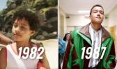 Two photos of Dwayne Johnson as a youngster