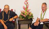 Gov. Lolo Matalasi Moliga (left) and US Secretary of Interior, Ryan Zinke,