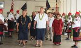 Gov. Lolo Matalasi Moliga, US Secretary of Interior Ryan Zinke, and Congresswoman Aumua Amata